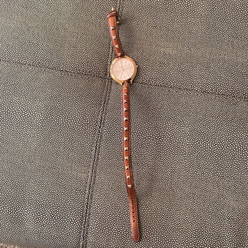 Michael Kors | Genuine Leather Studded Double-Wrap Watch - Picture 8 of 10